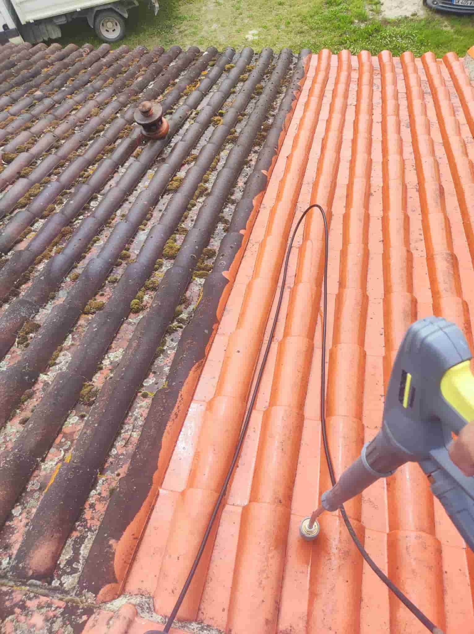 Nettoyage d'un toit au karcher